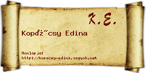 Kopácsy Edina névjegykártya