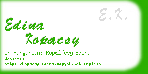 edina kopacsy business card